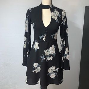 Black floral dress